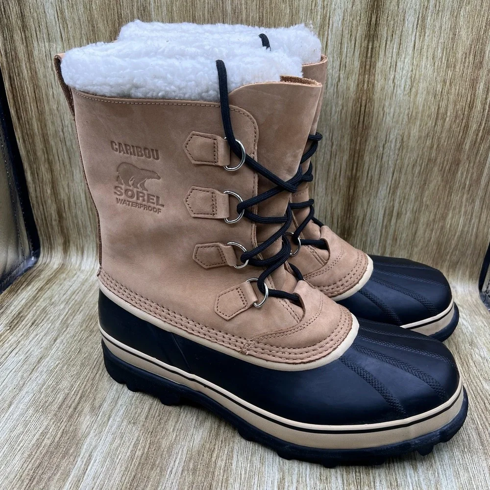 Sorel Caribou Snow Boots Men's Size 11.5 Brown Waterproof Insulated NM1000-281